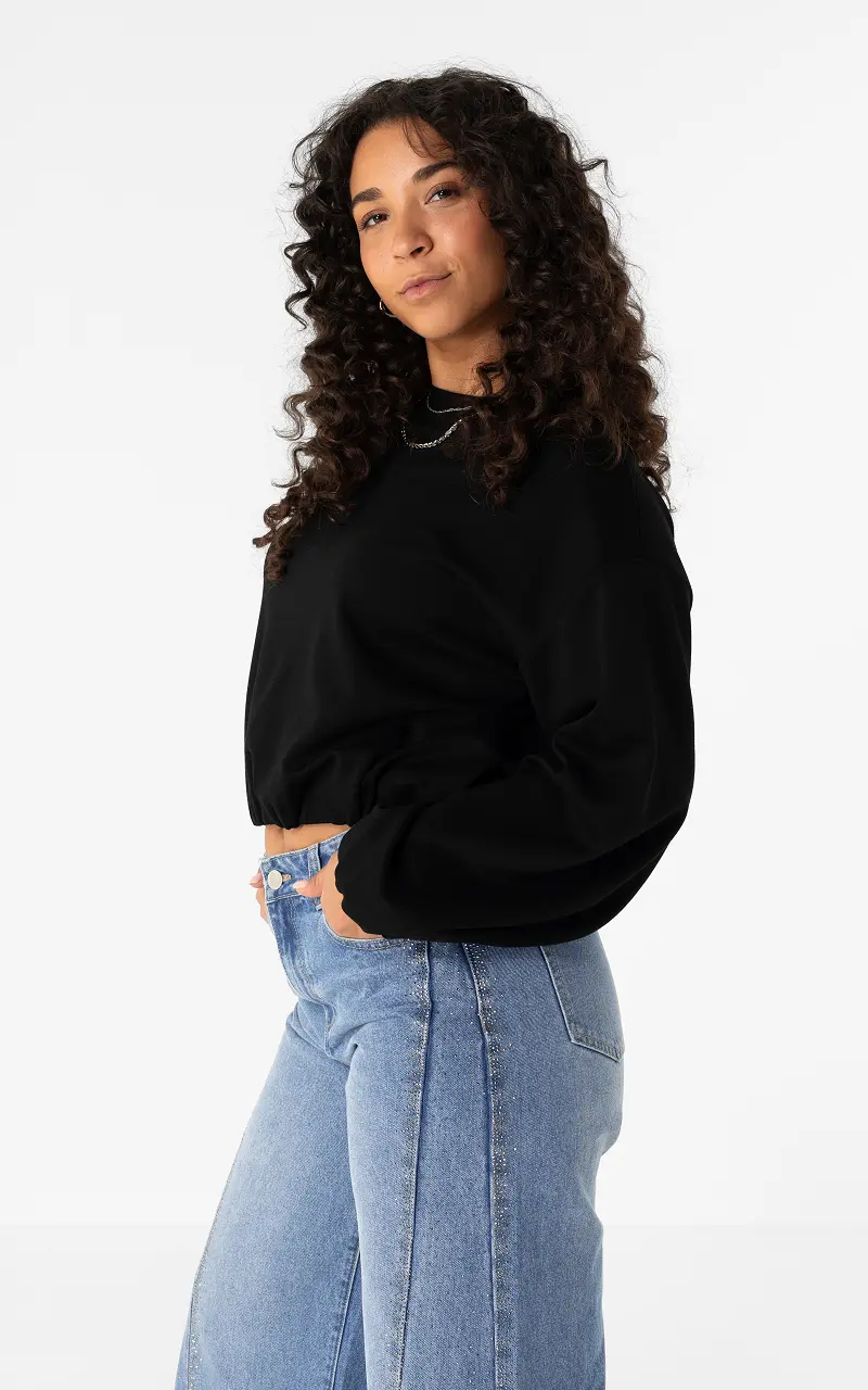 Balloon sleeve jumper Black