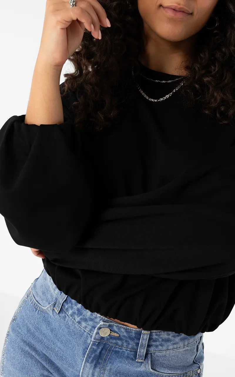 Balloon sleeve jumper Black