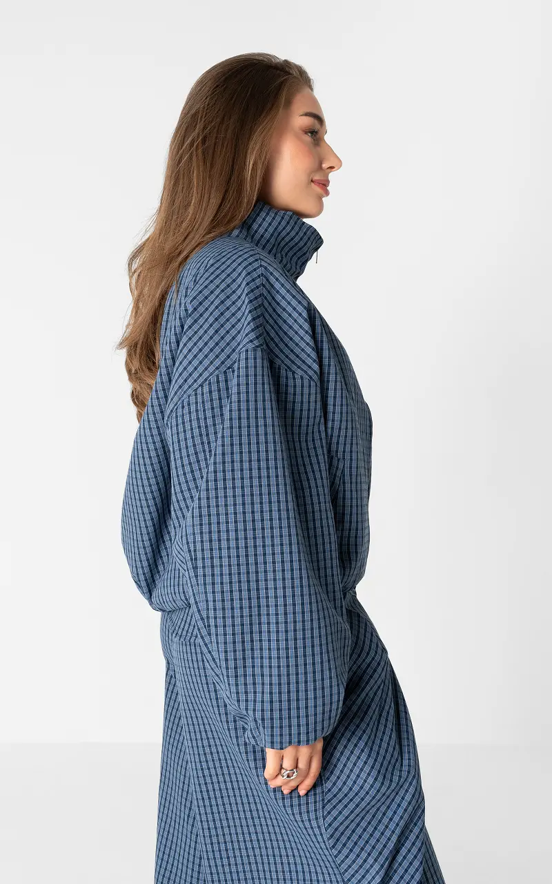 Checked coat Blue