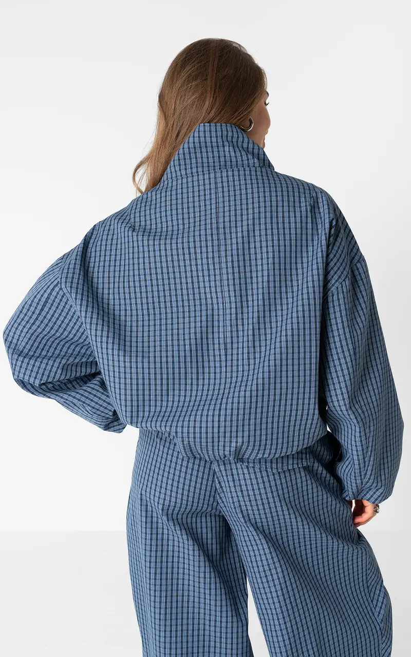 Checked coat Blue