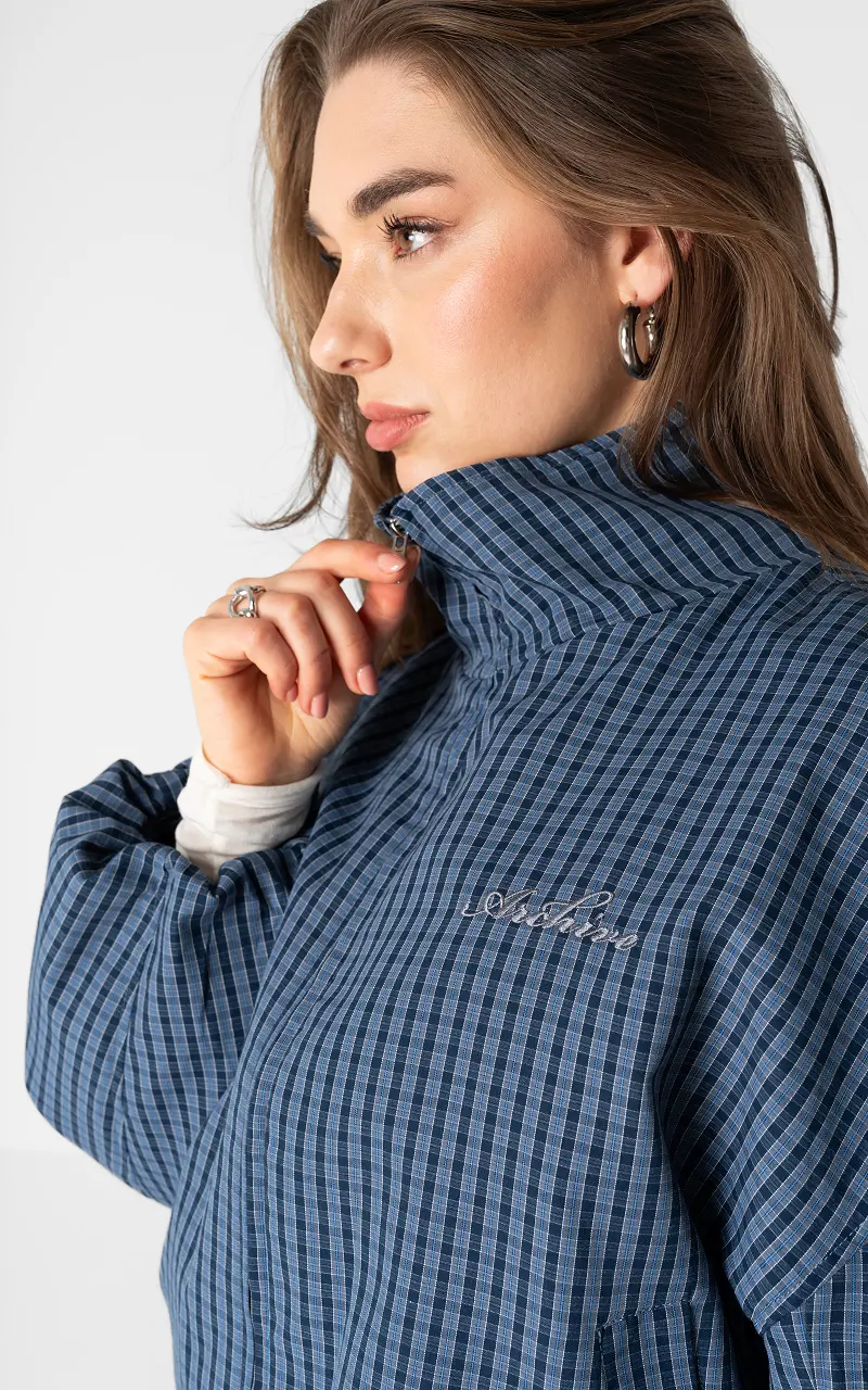 Checked coat Blue
