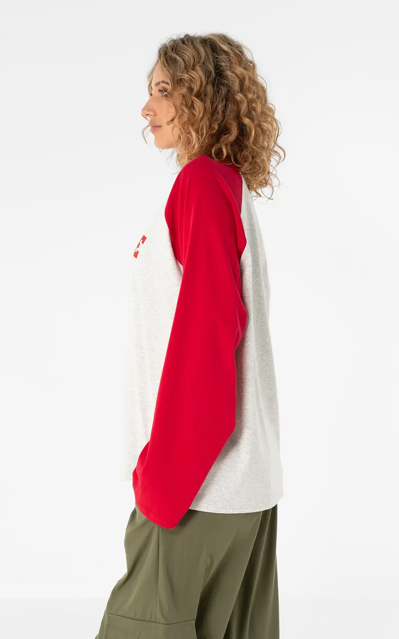 Archive longsleeve Rood Lichtgrijs