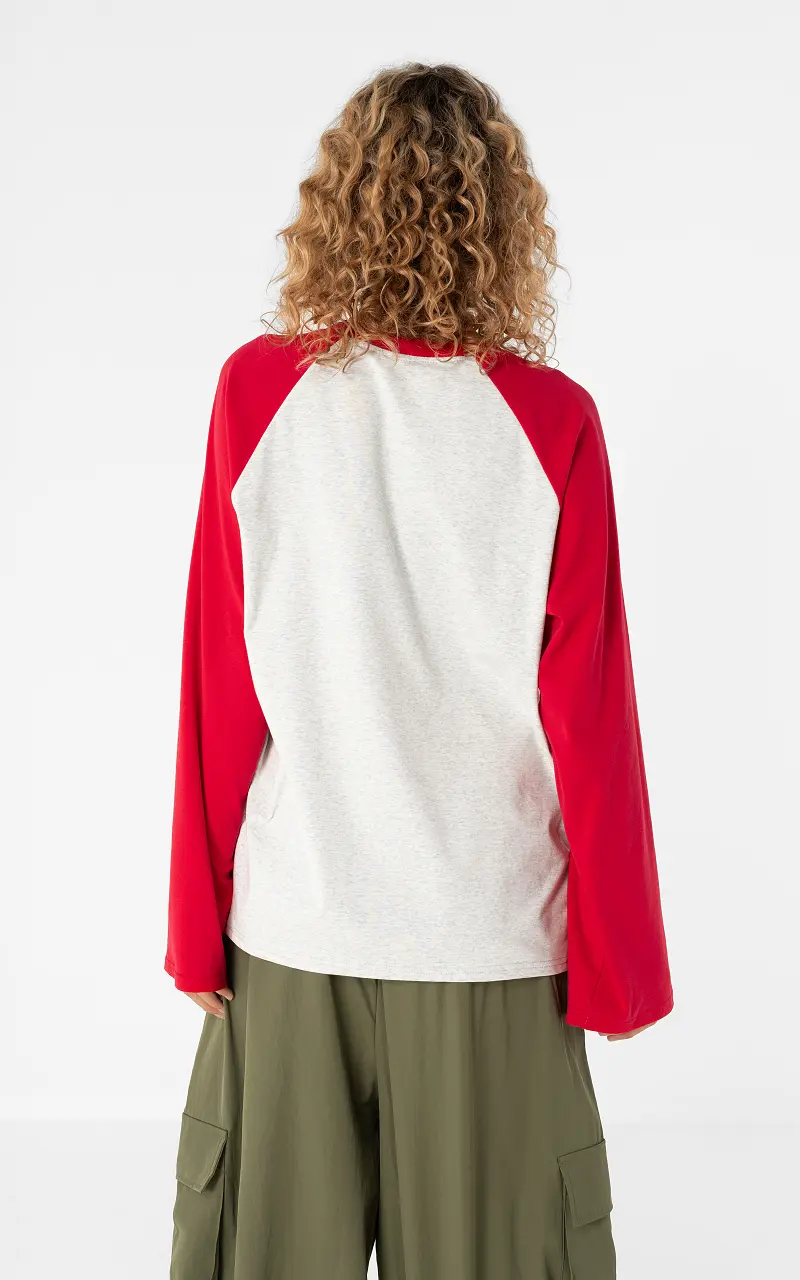 Archive longsleeve Rood Lichtgrijs
