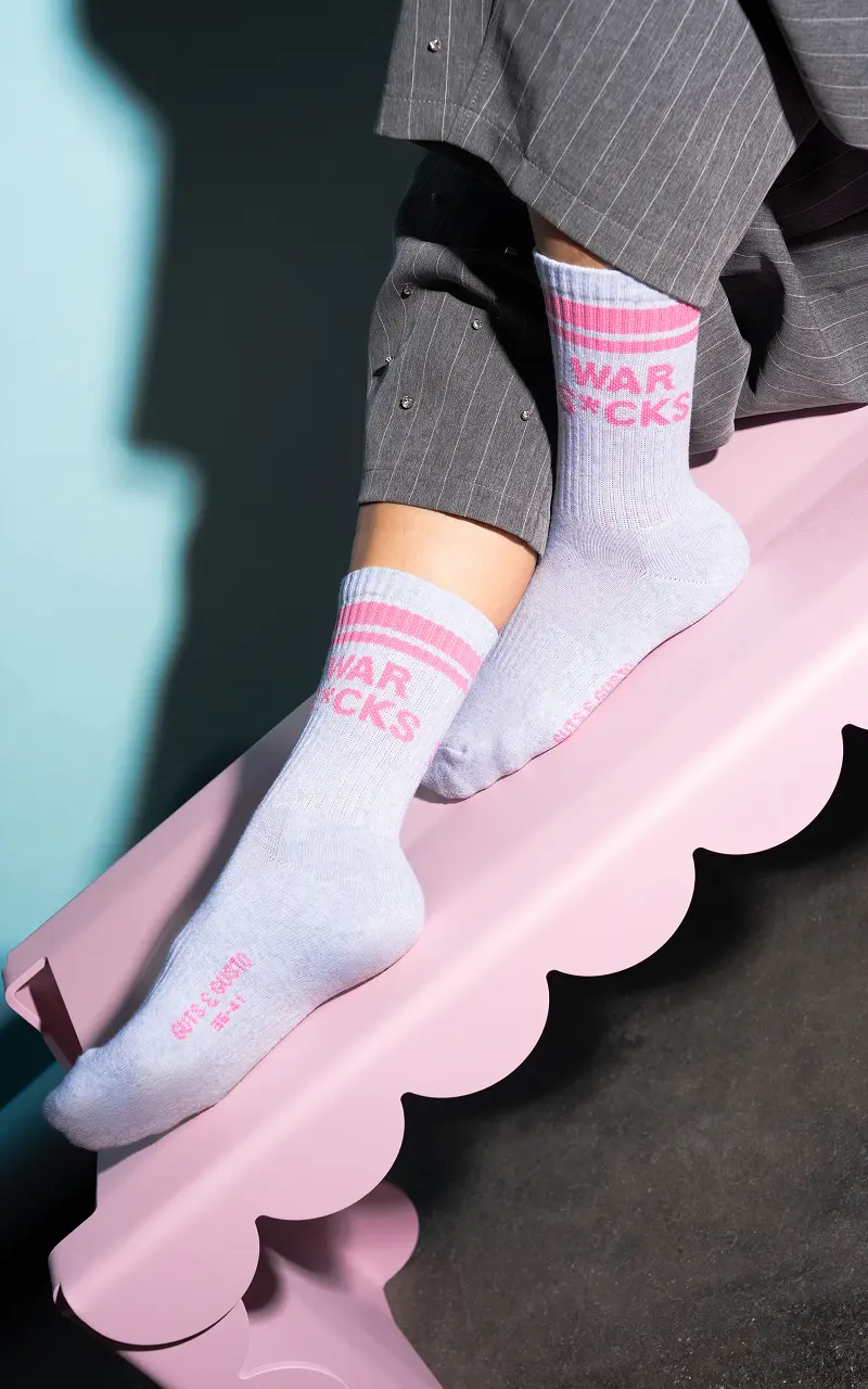 War S*cks Socken Grau Pink