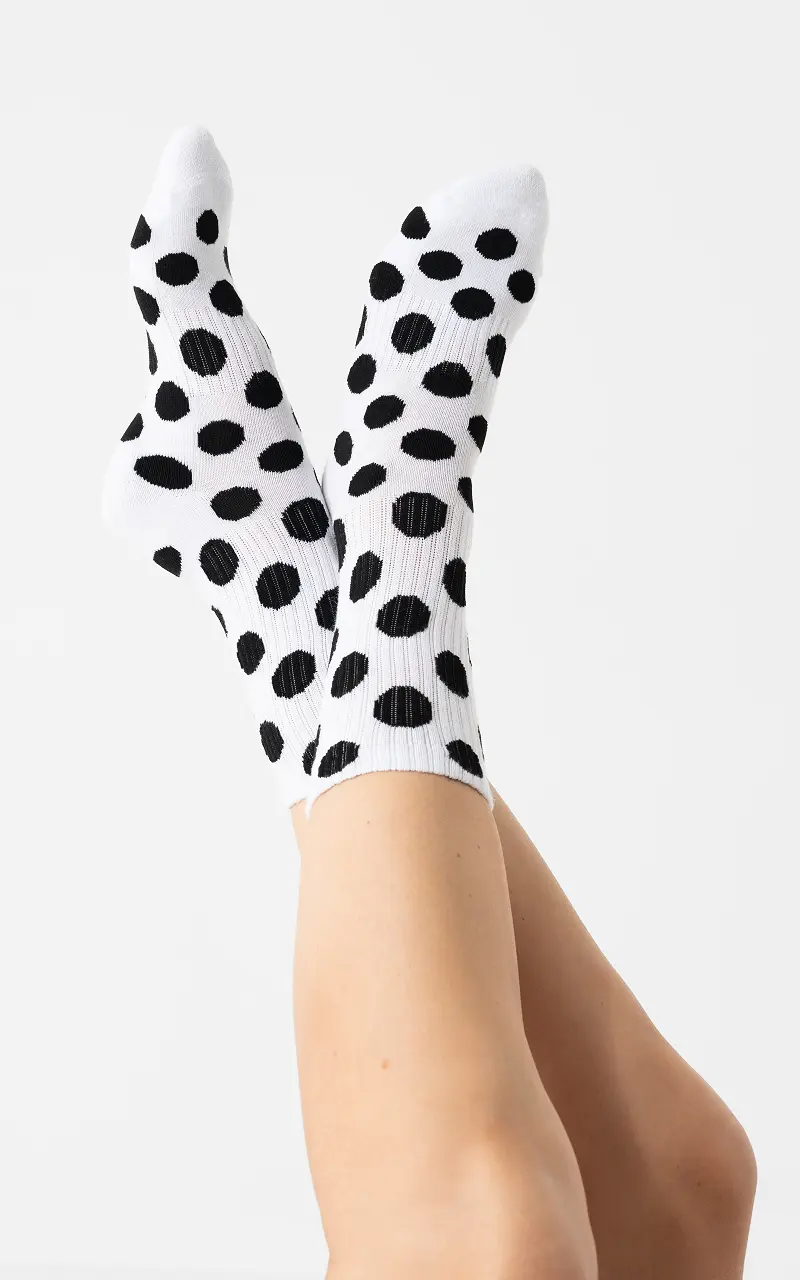 Chaussettes dots Blanc Noir