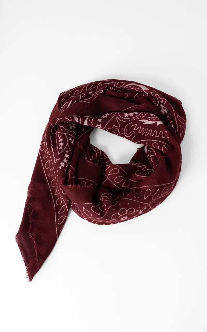Schal mit Muster Bordeaux