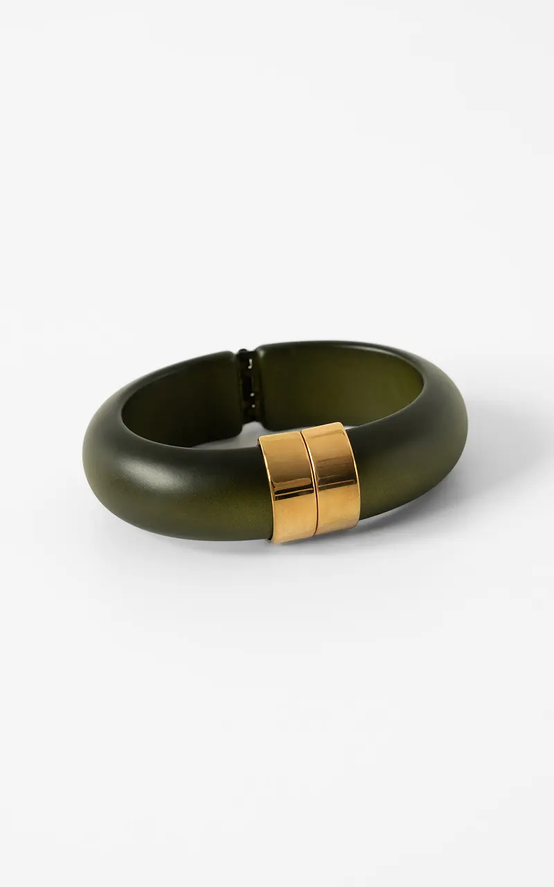 Statement-Armband Dunkelgrün Gold