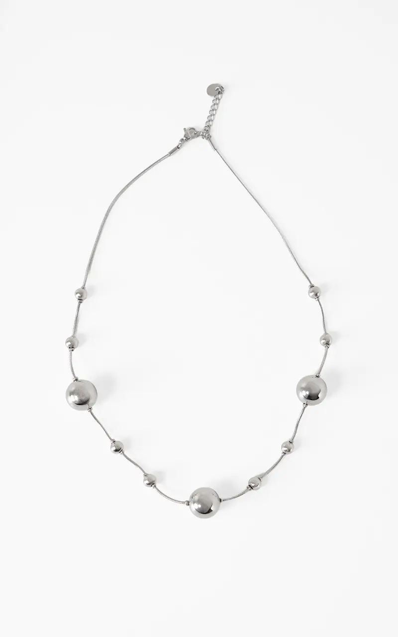 Statement ball necklace Silver