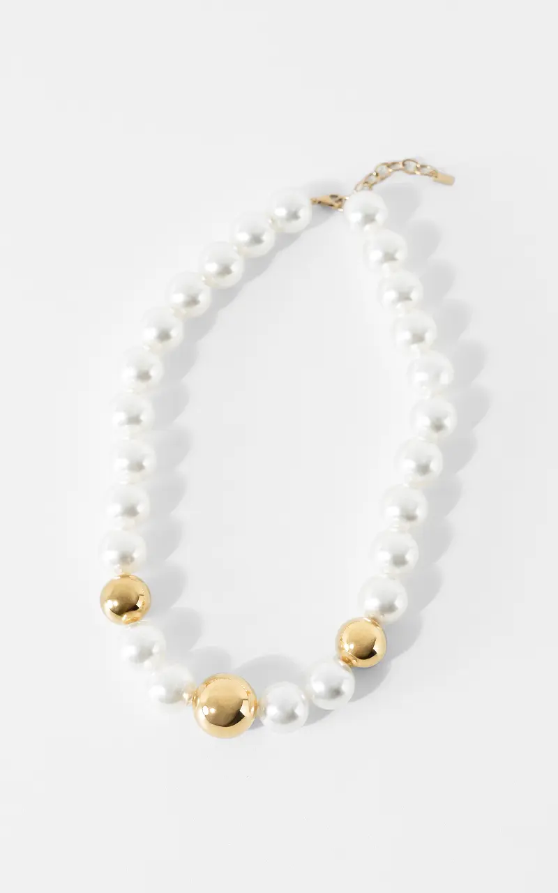 Perlenkette Gold