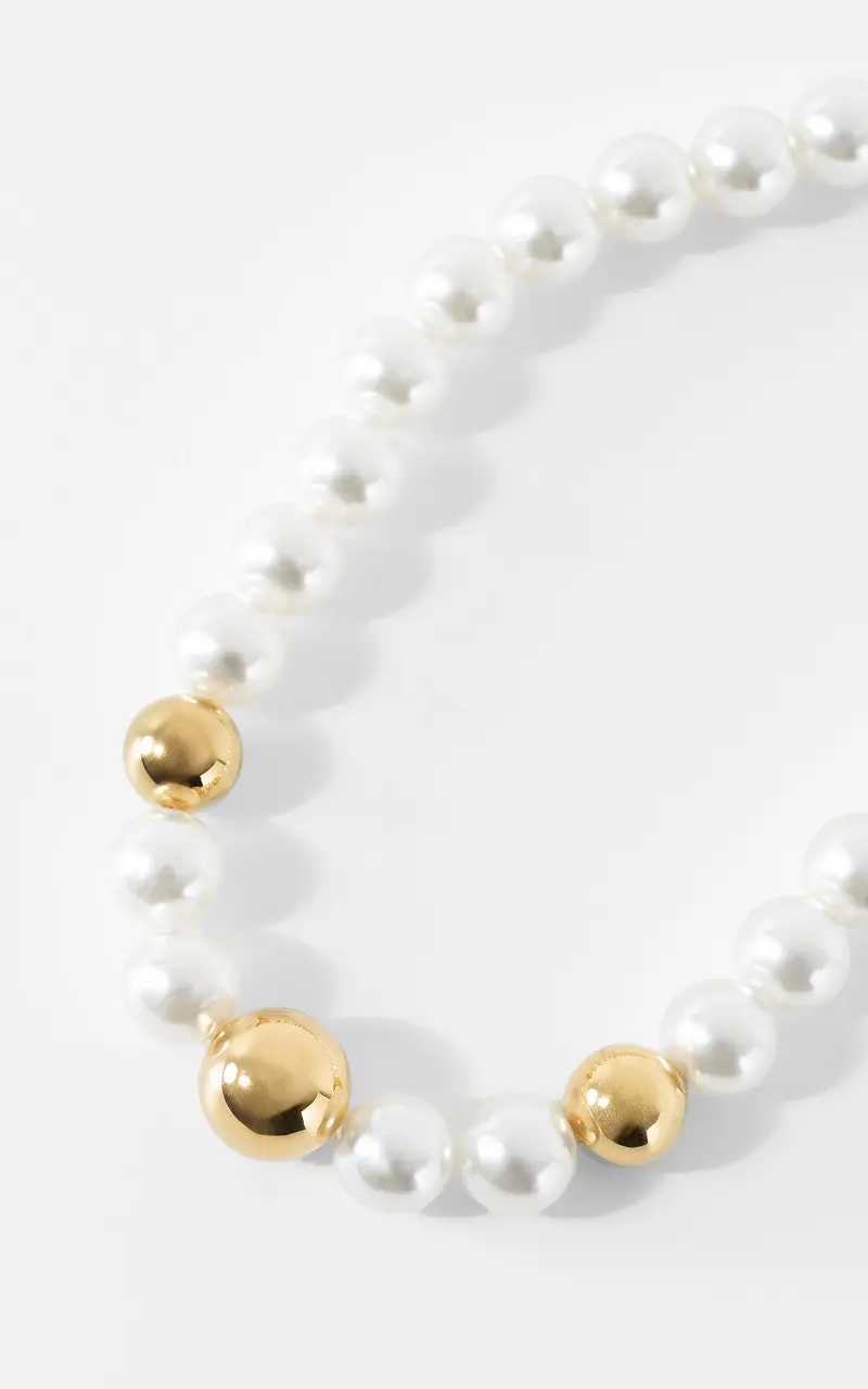 Perlenkette Gold