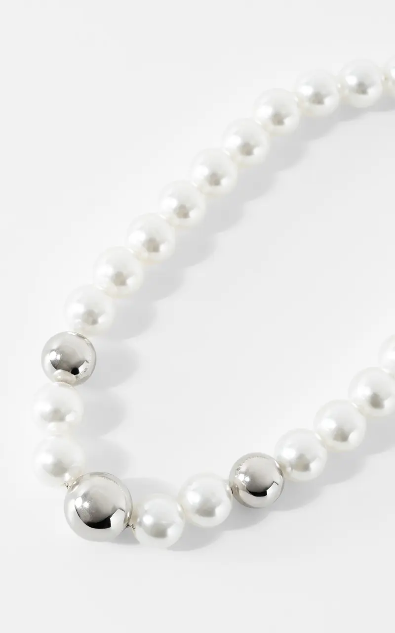 Perlenkette Silber