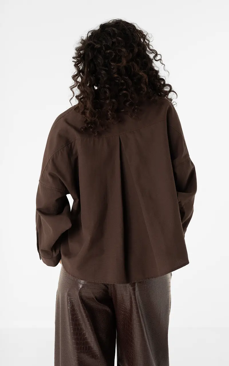Blouse with wide sleeve Brown