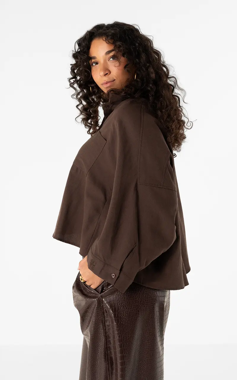 Blouse with wide sleeve Brown