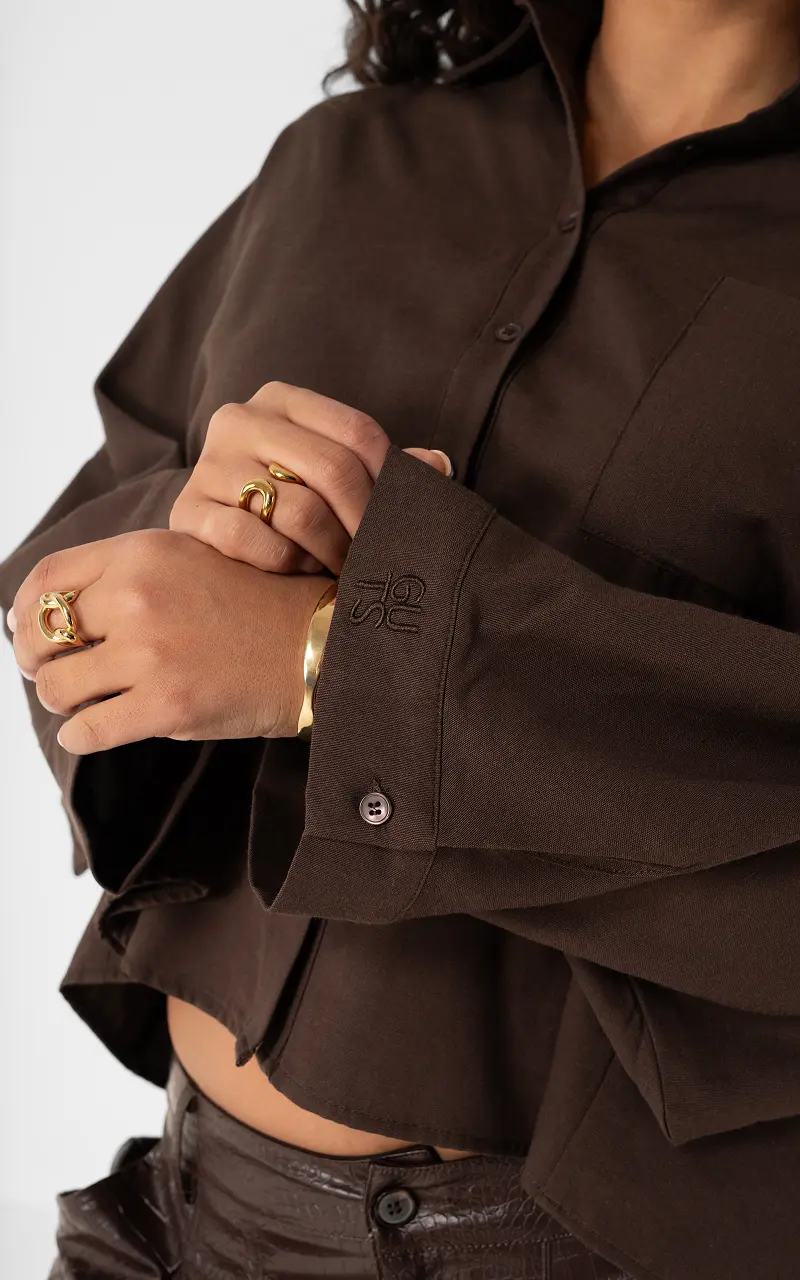 Blouse with wide sleeve Brown