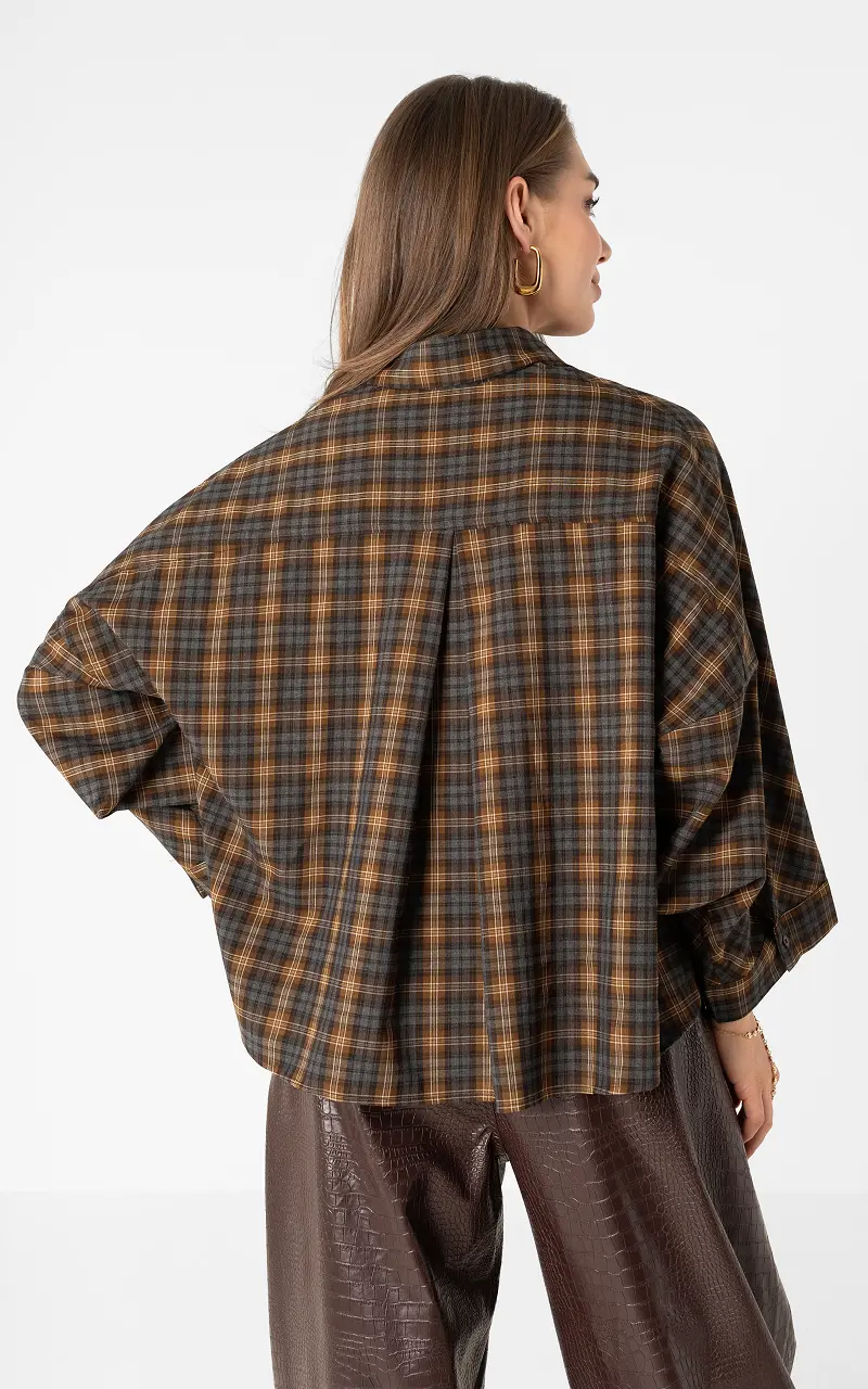 Checked blouse Blue Brown