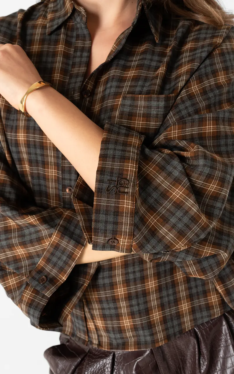 Checked blouse Blue Brown