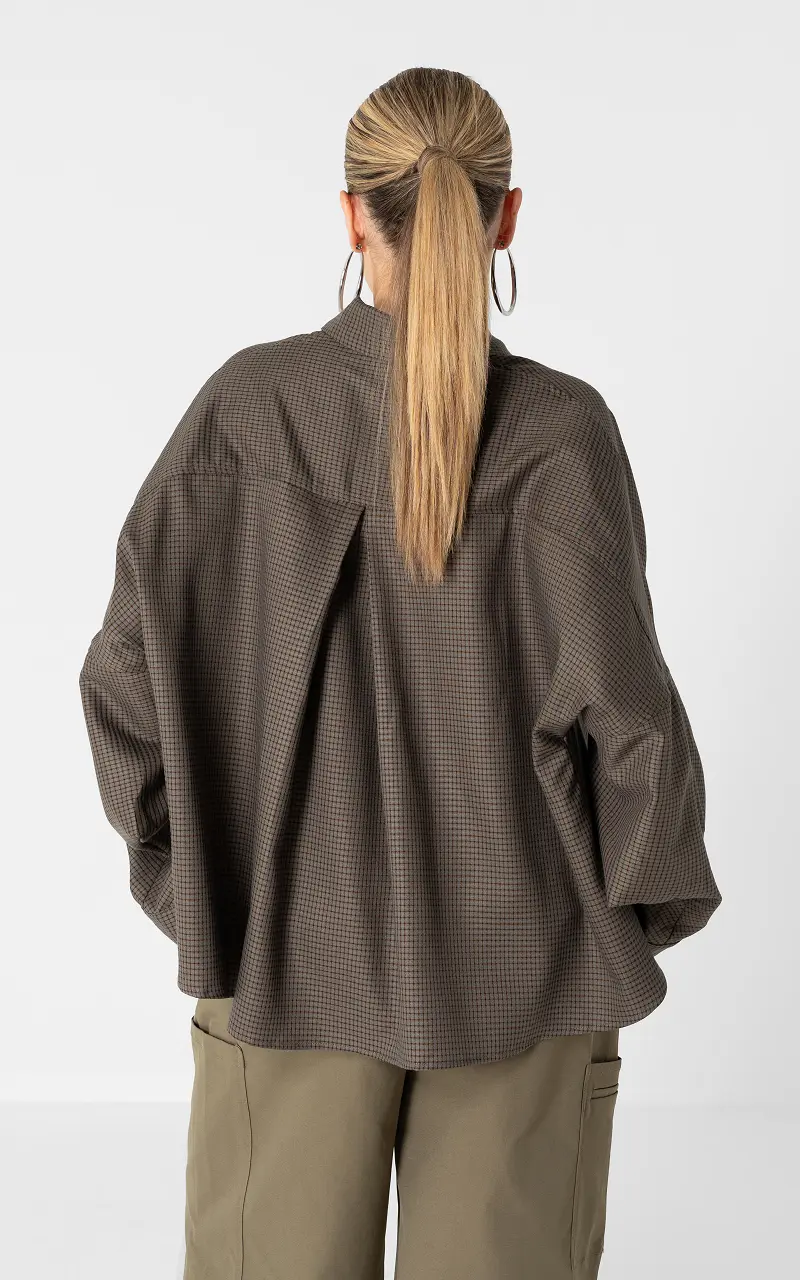 Blouse with wide sleeve Grey Brown
