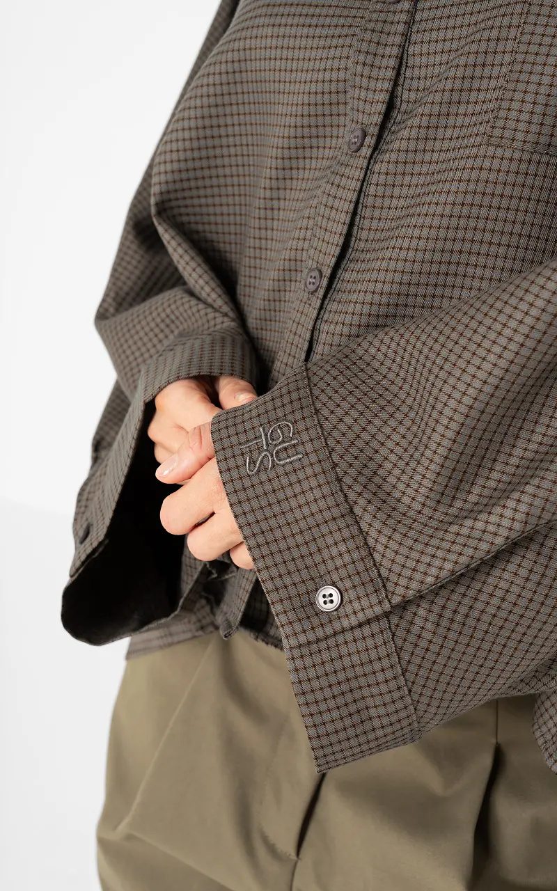 Blouse with wide sleeve Grey Brown