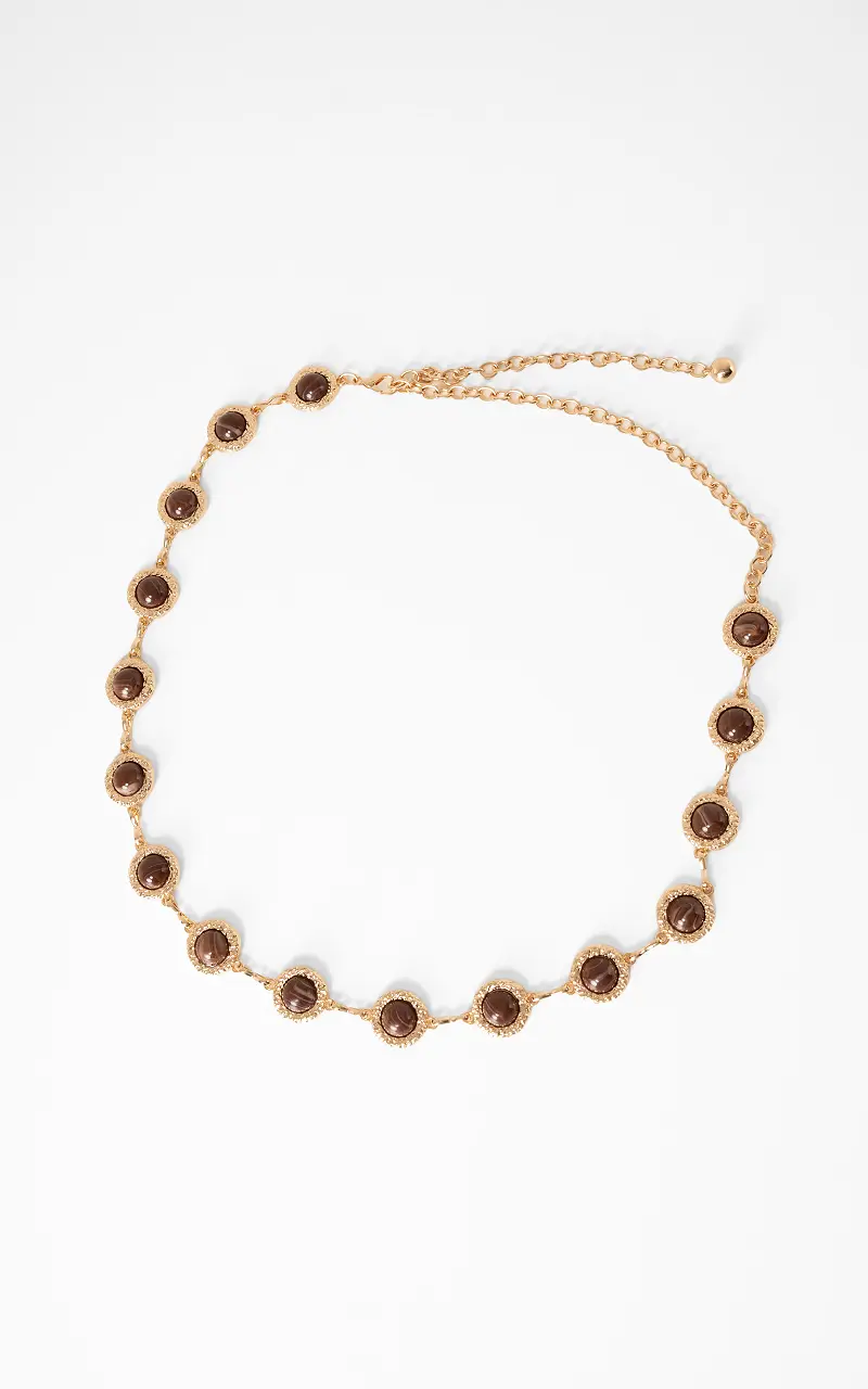 Ketting riem Goud Bruin