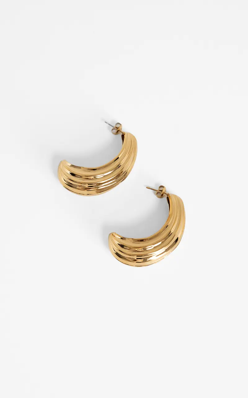 Ribbed hoops Gold