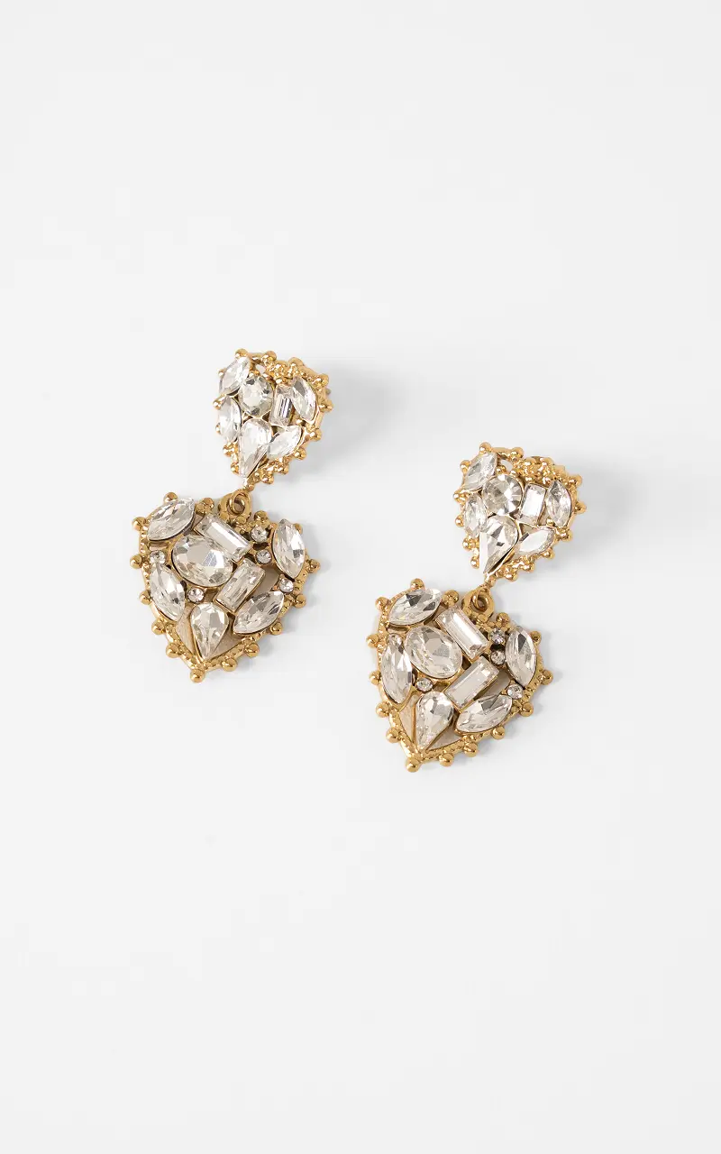 Rhinestone earrings Gold