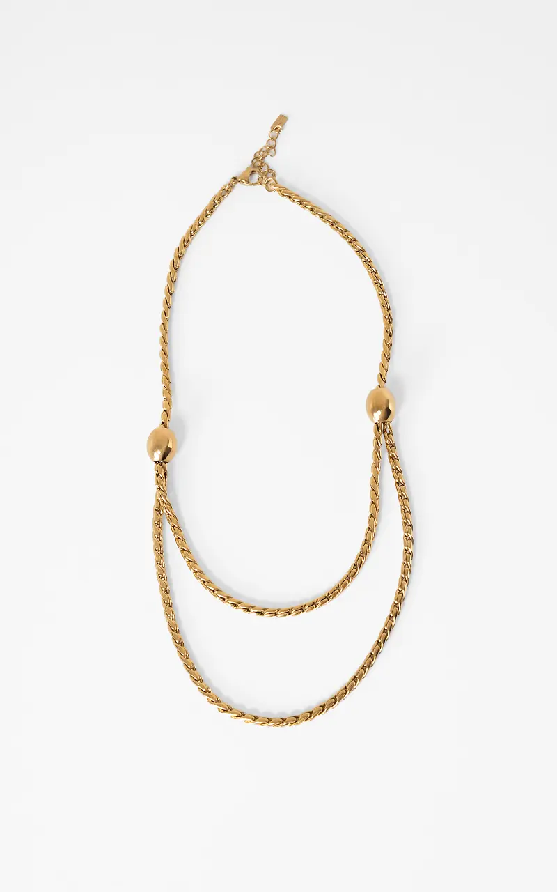 Twisted ball necklace Gold