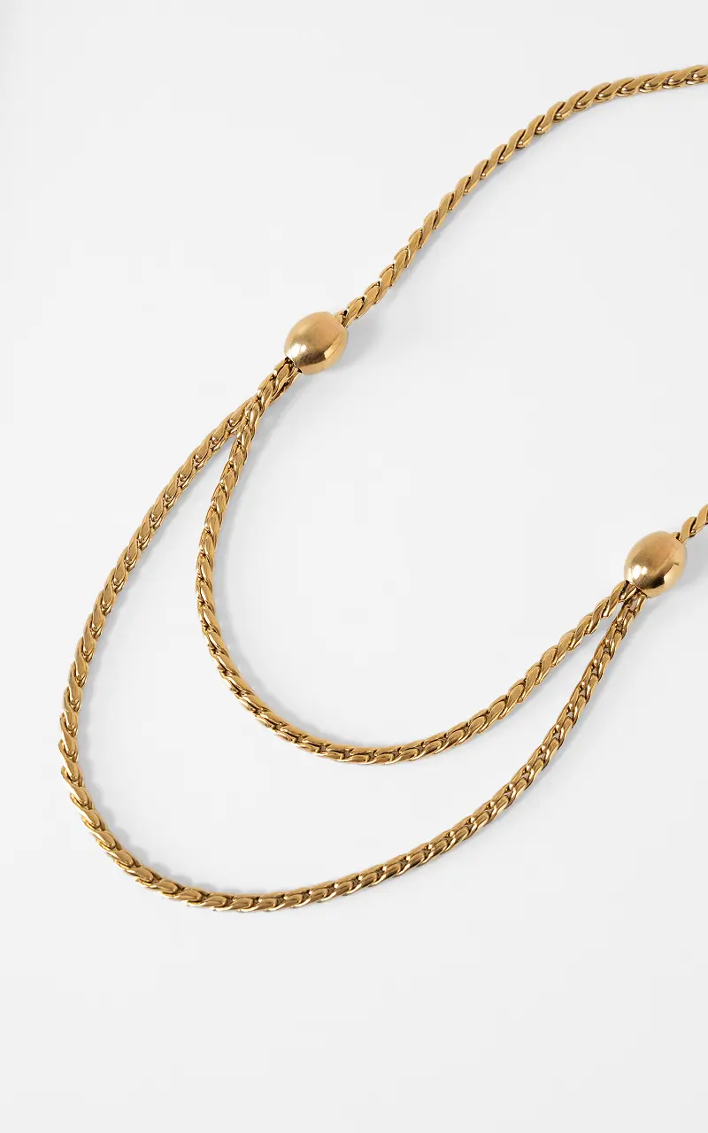 Twisted ball necklace Gold