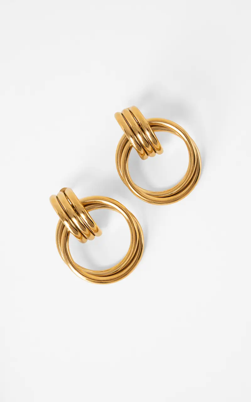 Chunky ring drop earrings Gold