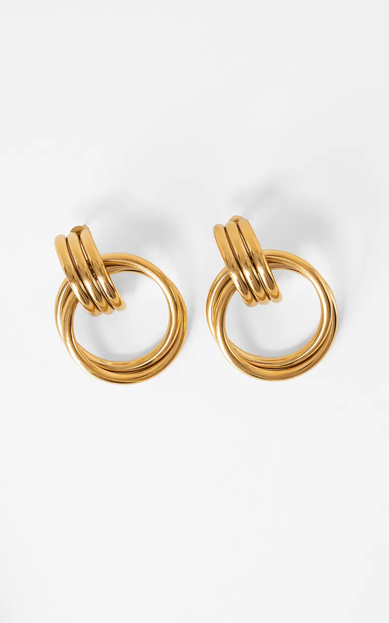 Chunky ring drop earrings Gold