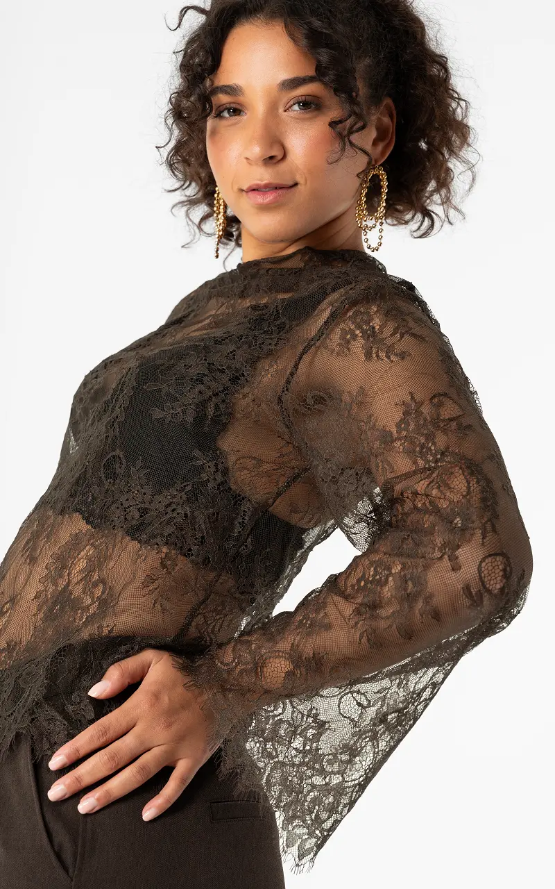 Wide lace top Dark Brown