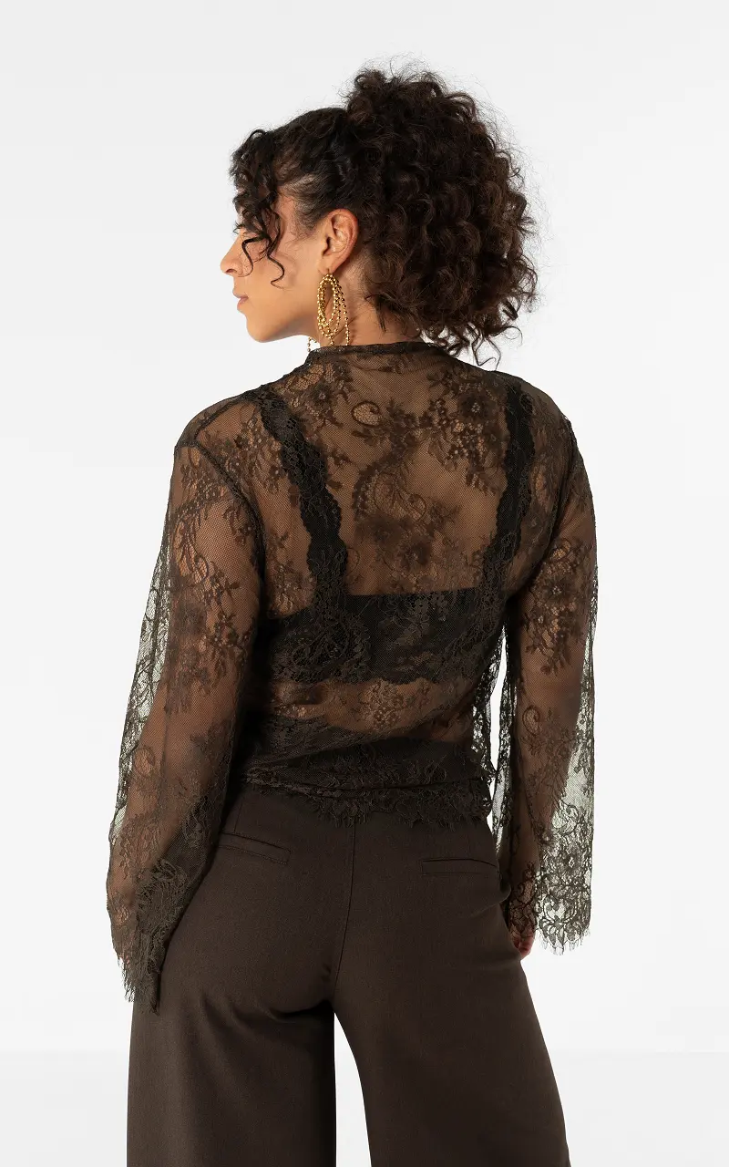 Wide lace top Dark Brown