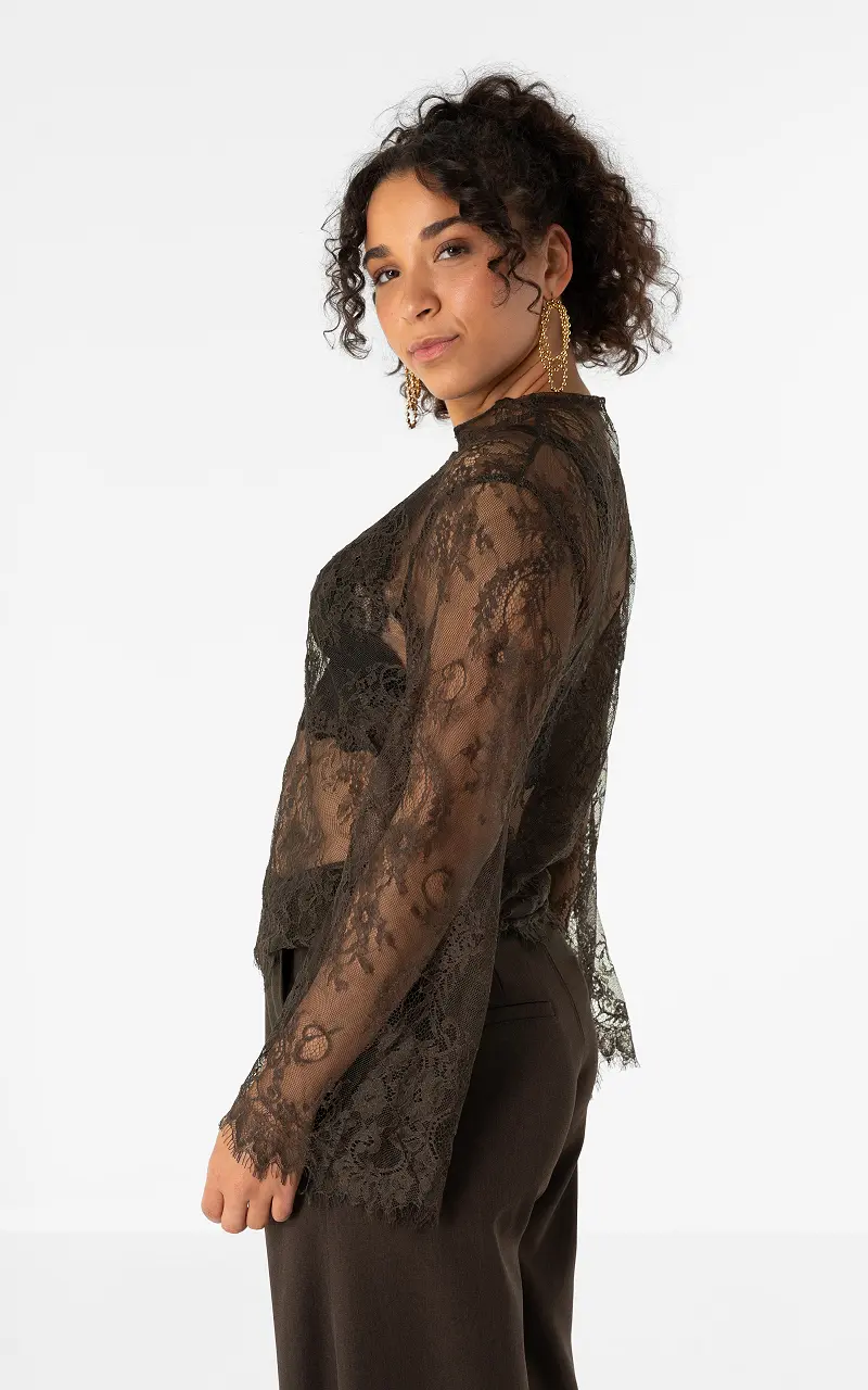 Wide lace top Dark Brown