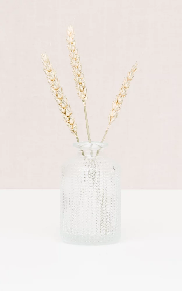 Glass vase with pattern White