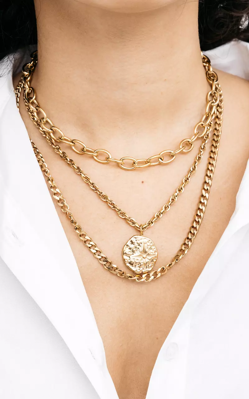 3 chains necklace Gold