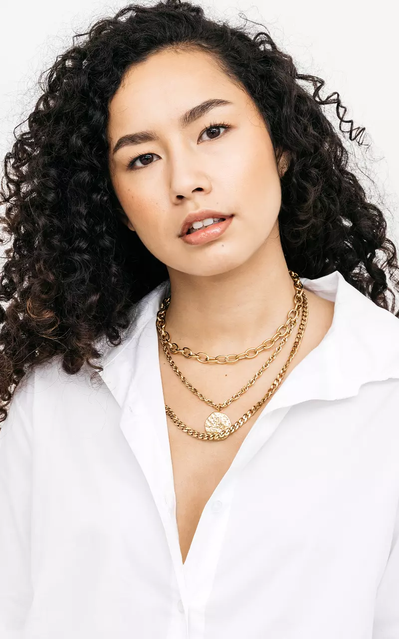 3 chains necklace Gold