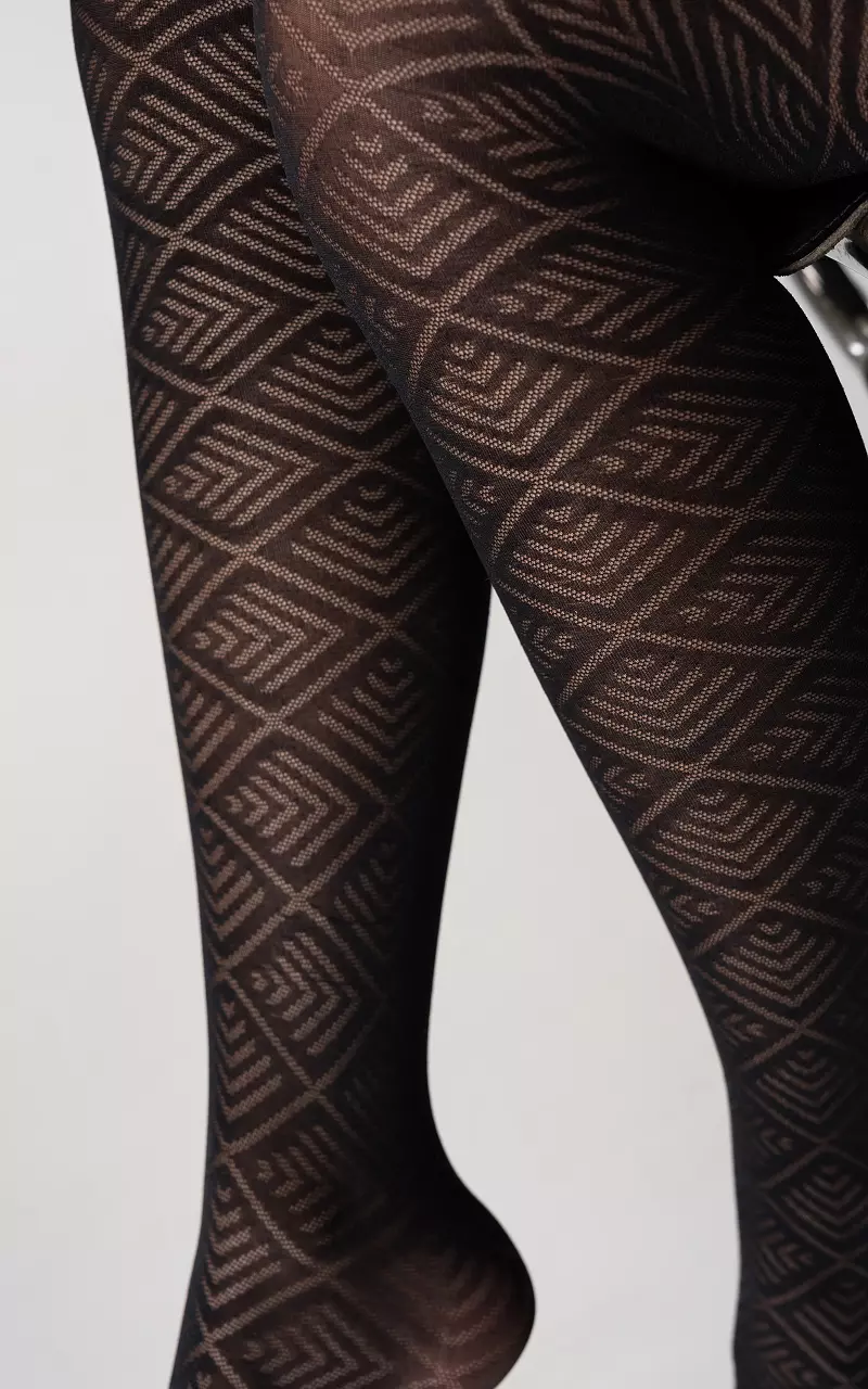 60 DEN patterned tights - Black