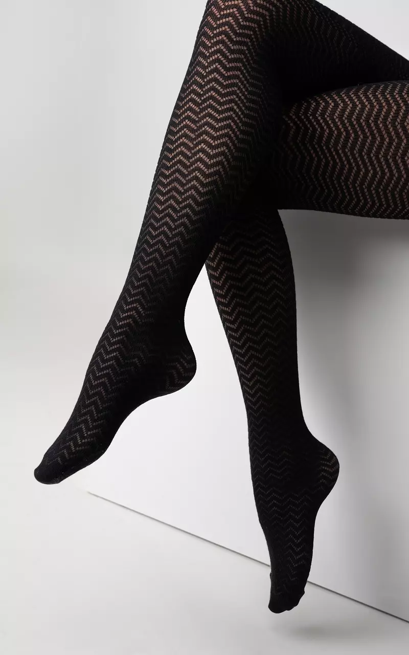 59 DEN Patterned tights - Black