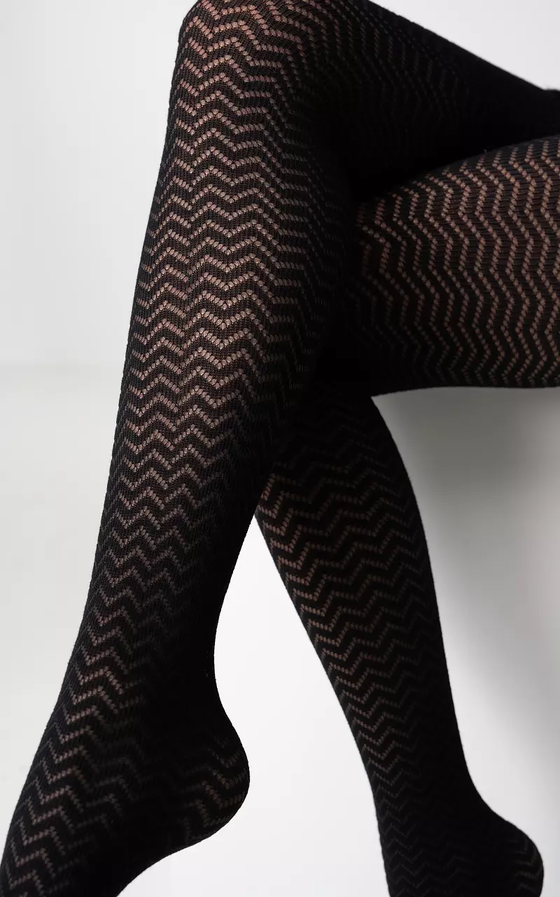 50 DEN patterned tights Black