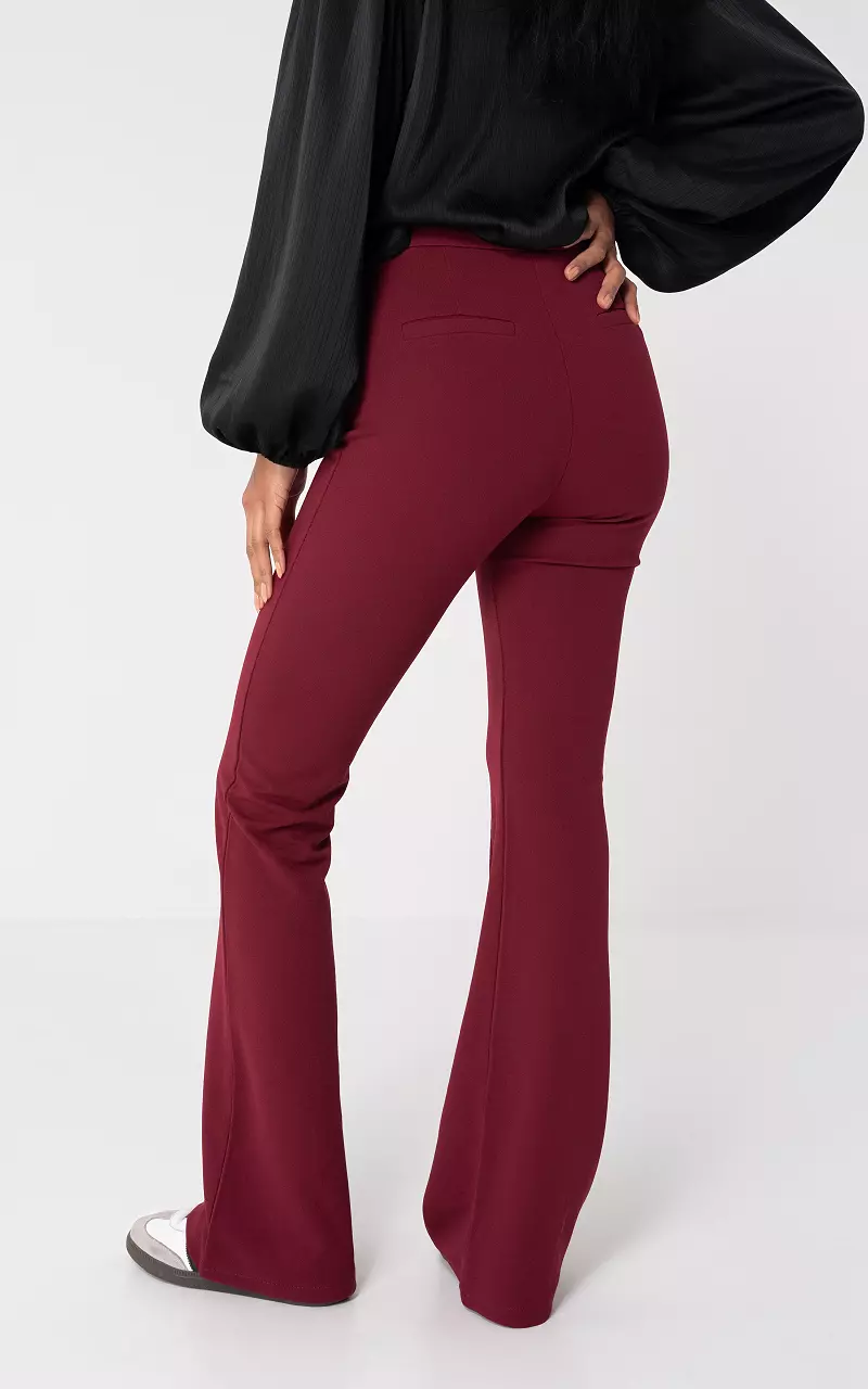 High-waist, flared trousers Bordeaux