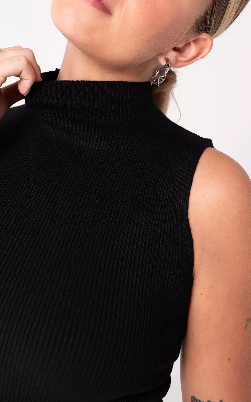 Turtleneck top Black