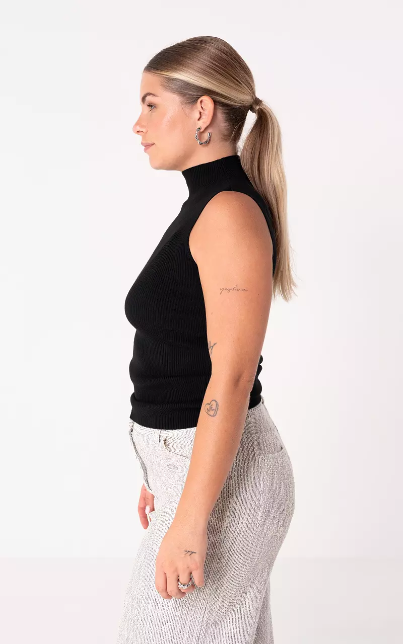 Turtleneck top Black