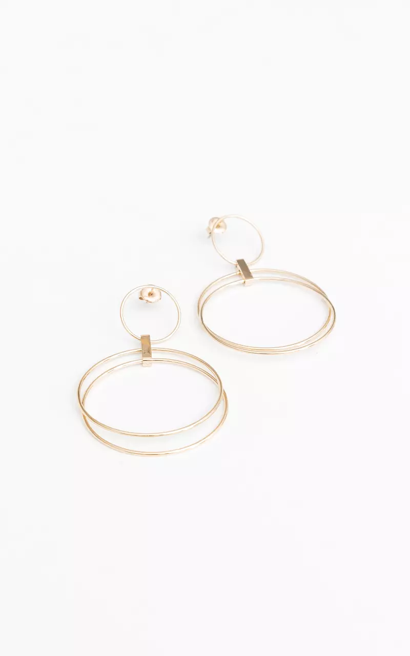 Stainless steel earrings with pendant Gold