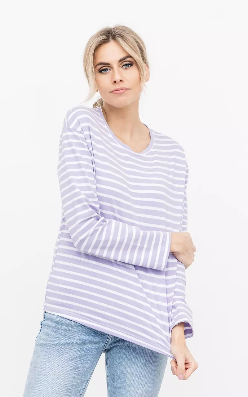 Striped long-sleeved shirt