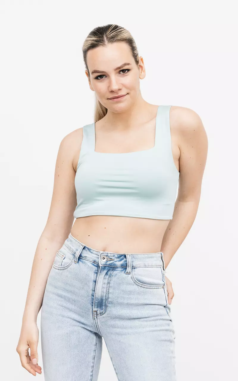 Crop top with squared neckline Mint