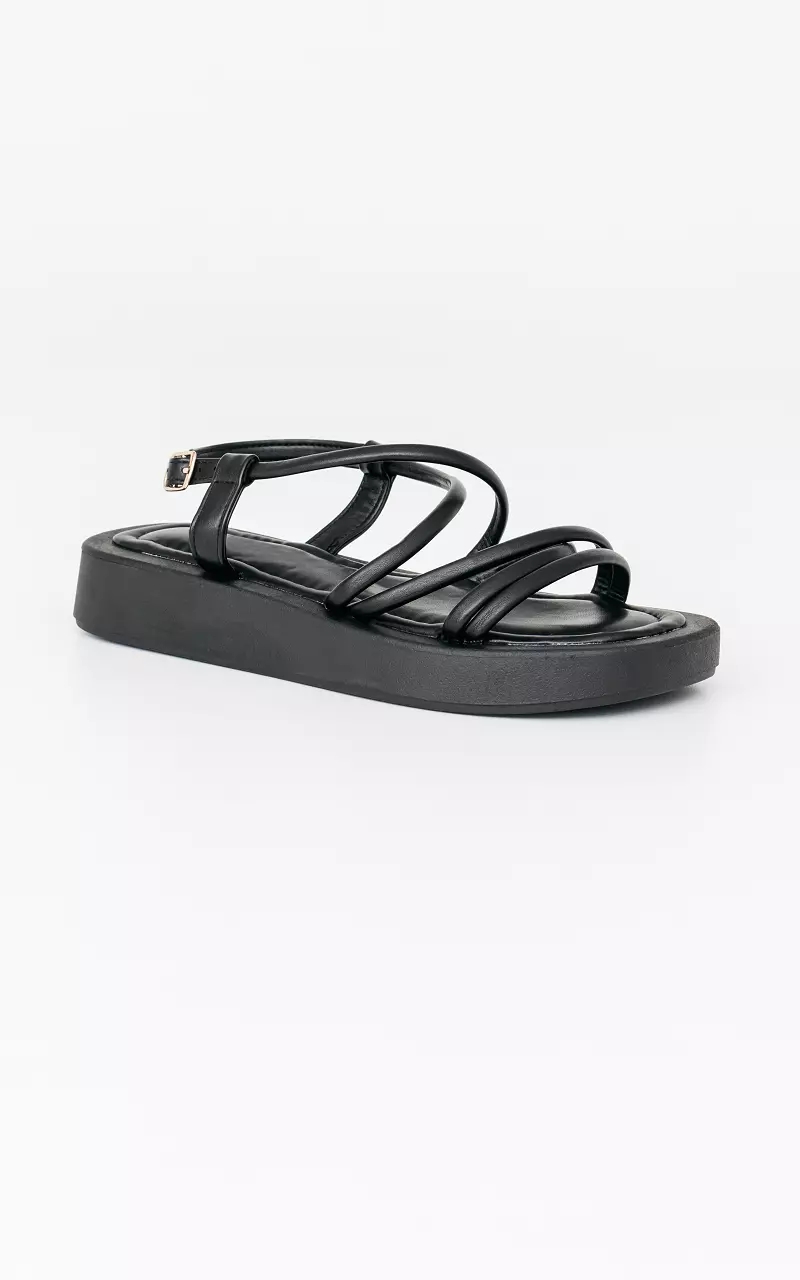 Black strappy store flip flops