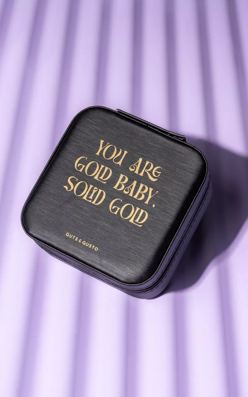 Schmuckkästchen mit goldfarbenem Print Schwarz Gold