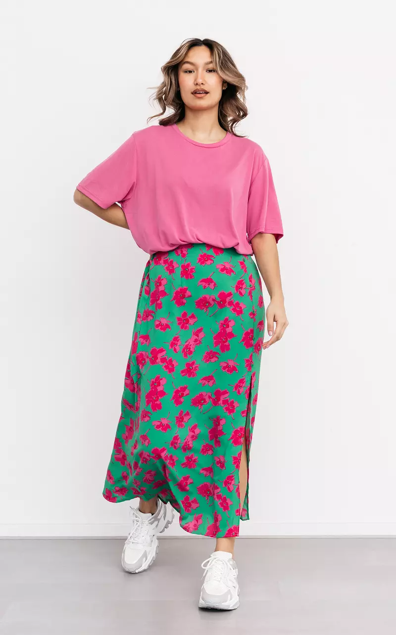 Pink and 2025 green maxi skirt