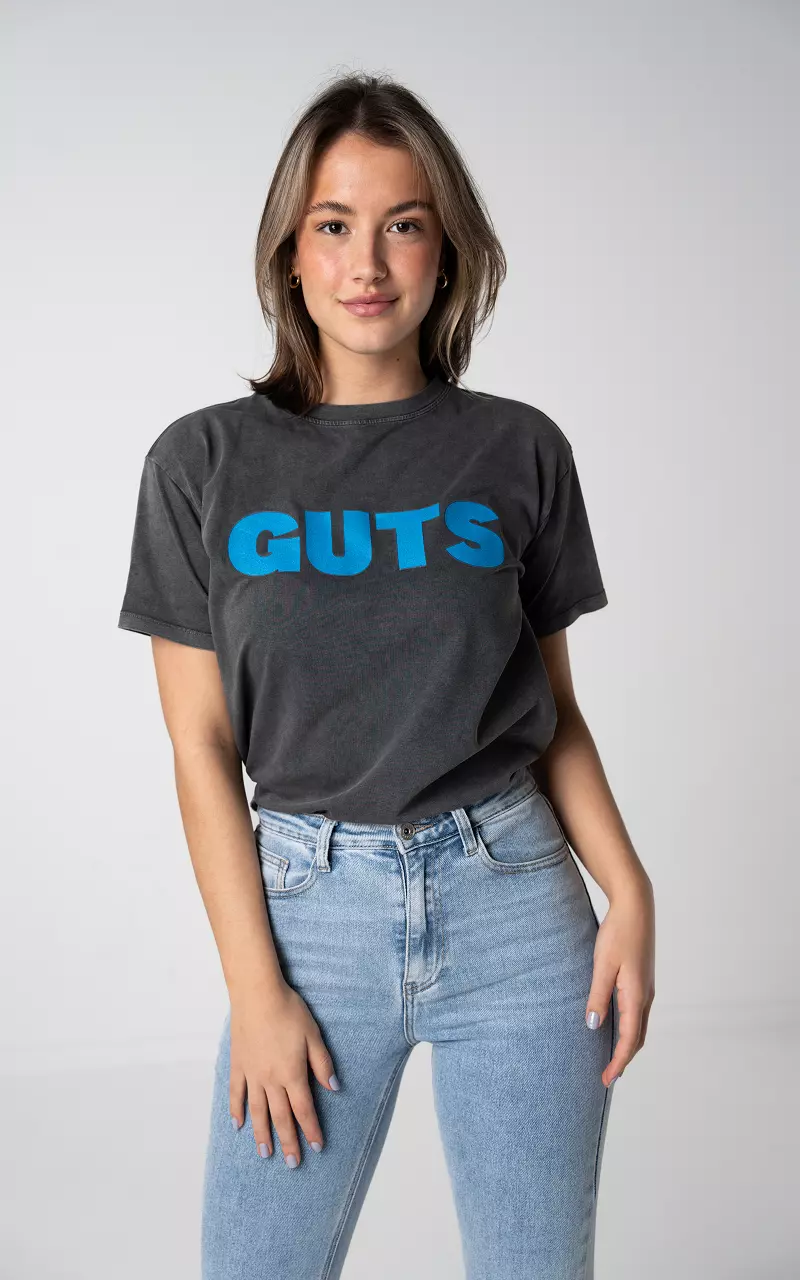 GUTS T-Shirt aus Baumwolle Dunkelgrau Blau