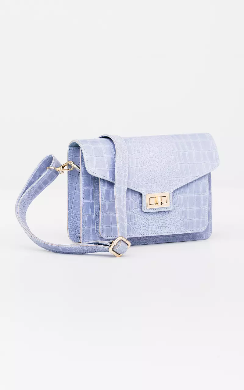 Leather bag with gold-coated details Blue