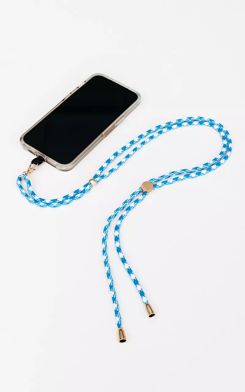 Handy-Kette mit goldfarbenen Details Blau Weiß